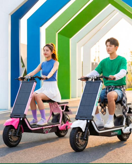 AD101-10 riders on campus — daily solar-powered mobility
