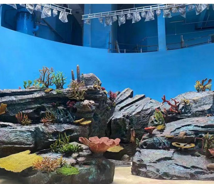 aquarium themed fiberglass feature — marine scenic FRP fabrication